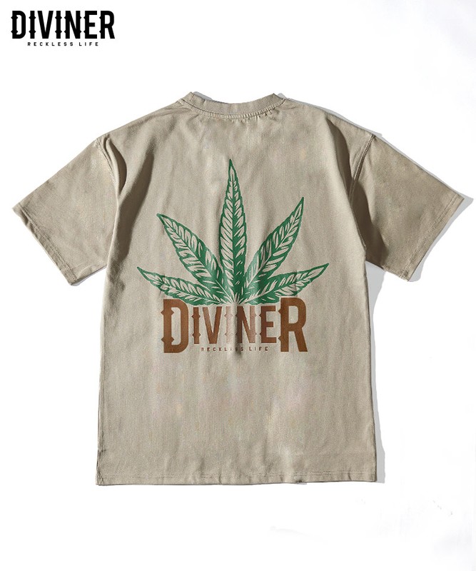 【420WEED】Two Pattern Logo Weed TEE(ベージュ)