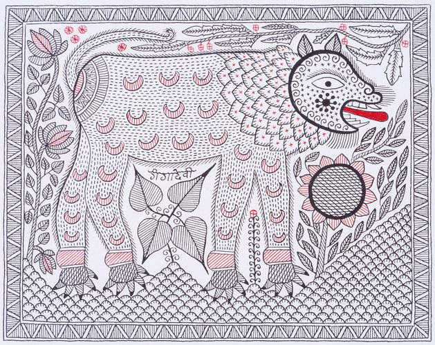 Photo.01　上弦の月を喰べる獅子(1990年　26&times;32cm) ガンガー・デーヴィー