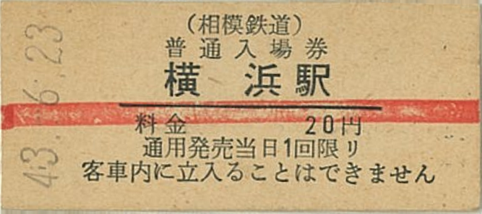 かつての「赤帯硬券入場券」