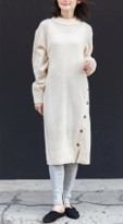 サイドボタンニットワンピース(4色展開)