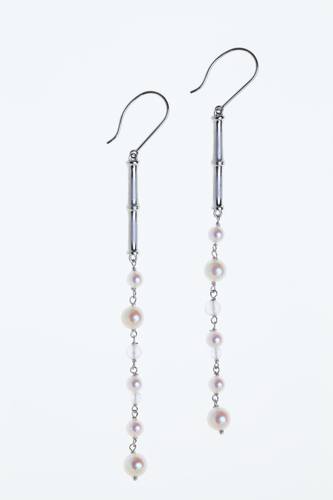 KAGUYA bamboo &ldquo;dripping&rdquo; platinum ピアス