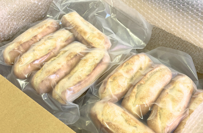 展示会に合わせて試作したアルギン酸類配合のフランスパン