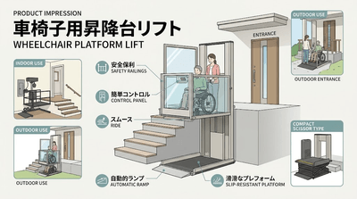図. 車椅子用昇降台リフトの製品画像
