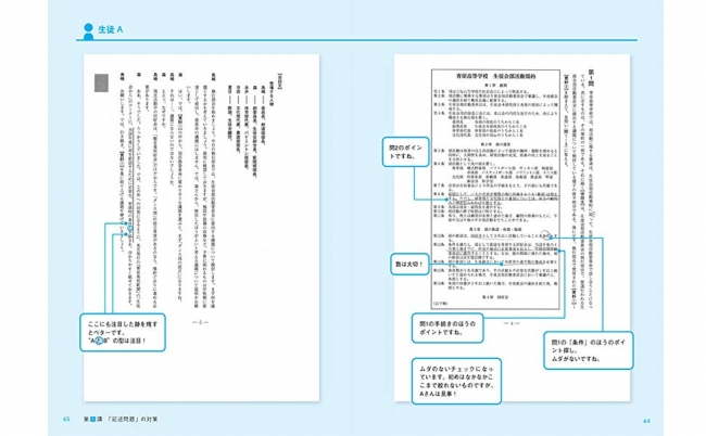 3名の生徒さんに実際に解いてもらった書き込みも掲載。先生のメソッドをどう実践しているか、じっくりご覧ください。その書き込みに対する先生のコメントが大切です!