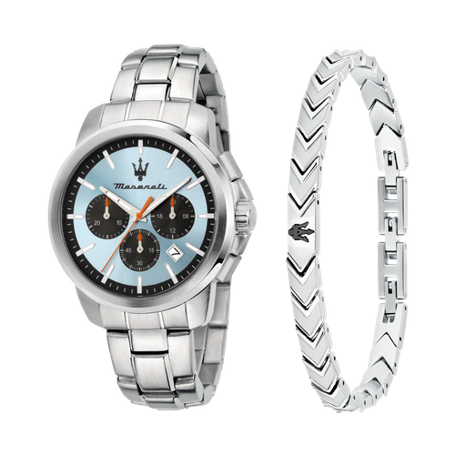 42MM CHR L.BLUE DIAL SS BR＋JEW ICONIC BR SS BLACK 18＋3.5CM