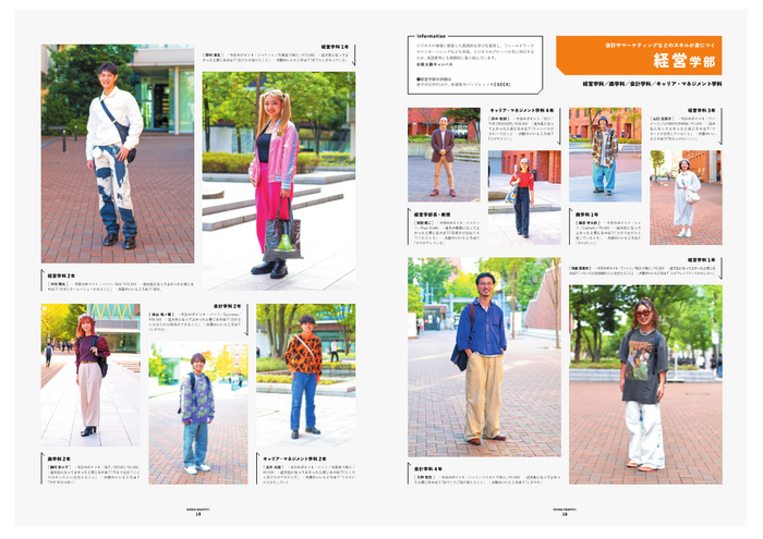 学部ごとのファッションスナップ