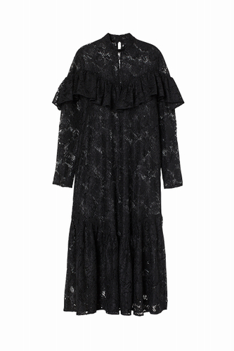 フラウンスレースワンピース￥5,999(100%リサイクルポリエステル) ※店舗: 渋谷店・新宿店・原宿店・ランドマークプラザ横浜店・二子玉川ライズ店・名古屋松坂屋店・心斎橋店・梅田店・天神店