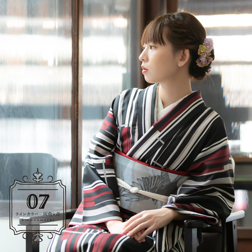 ラインカラー灰色&times;赤