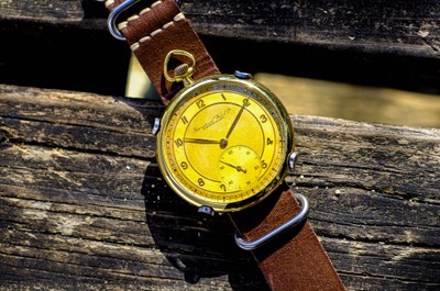「懐中時計をウデに巻く。-UDEMACI-」IWCアンティーク懐中時計+牛レザーベルト