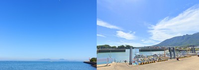 みなみテラスからの有明海と海浜公園