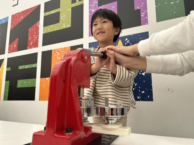 ▲自分だけの缶バッジをつくろう！