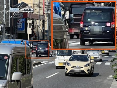 マスク後の写真(混雑した道路)