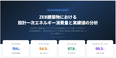 「ZEB実績データ分析」― 設計値と運用実績を集計・可視化した無償公開レポート