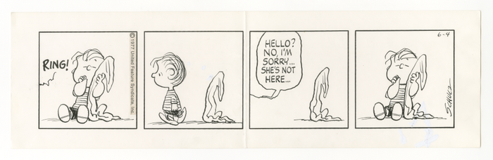 「ピーナッツ」原画　1977年6月4日 (C) Peanuts Worldwide LLC
