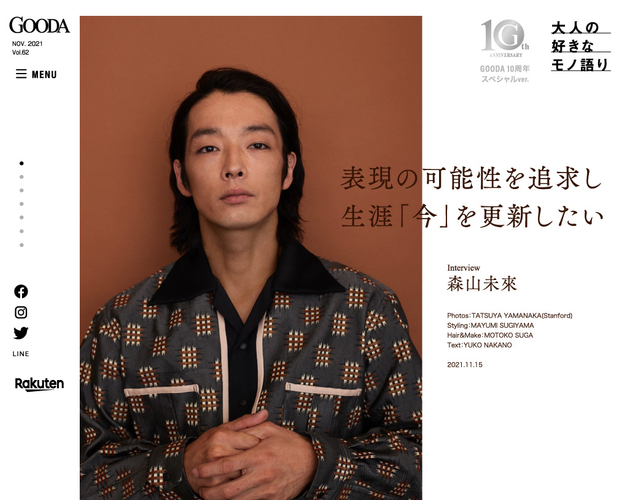 GOODA Vol.62 森山未來インタビュー