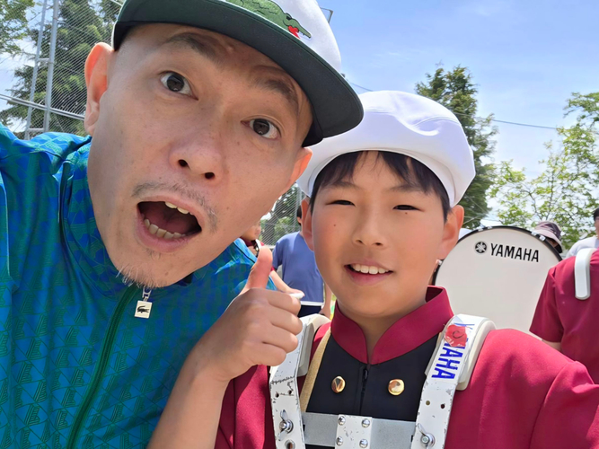 石巻市のお友達　登音くんとのスナップ ※登音くん(コンガを担当)はお祭り天国石巻のLGYankeesのバンドメンバーとして一緒にLIVEします。