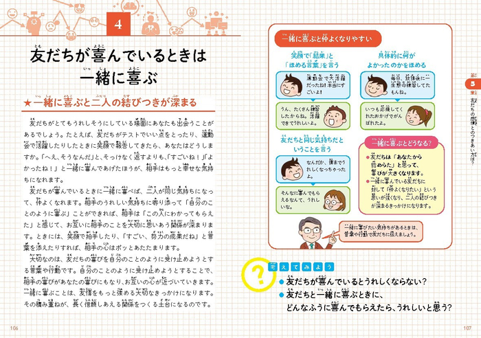 友だちが喜んでいるときは一緒に喜ぶ