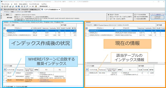 『インデックス自動設計』機能による推奨インデックス