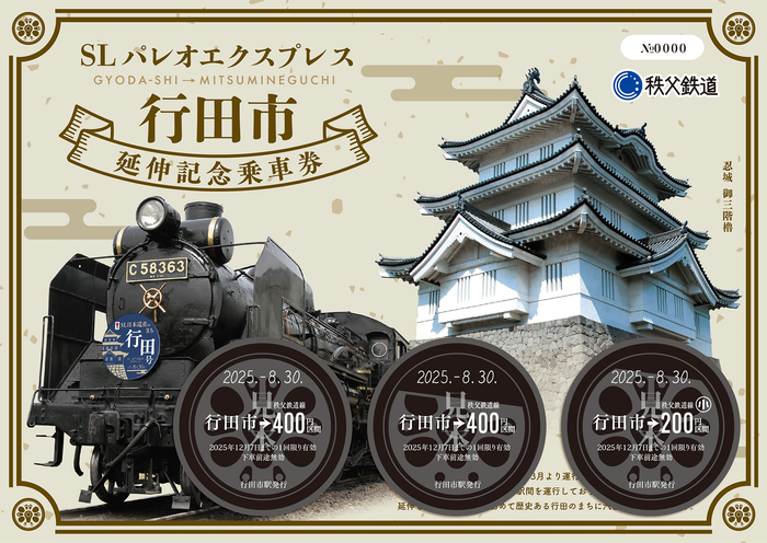 SLパレオエクスプレス行田市延伸記念乗車券　イメージ3