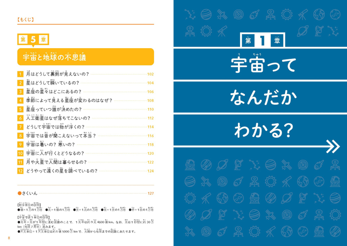 『こども宇宙　未知なる宇宙のことがわかる本』もくじ③
