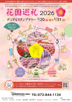 「花園巡礼2026 春 デジタルスタンプラリー」ポスター(イメージ)