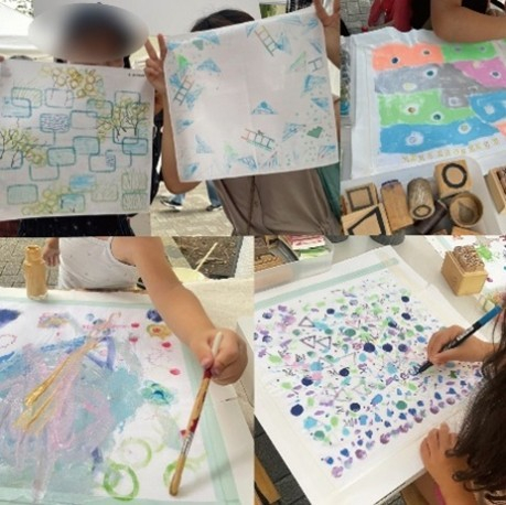 地域クリエイターによる「アートなハンカチづくり」の ワークショップ