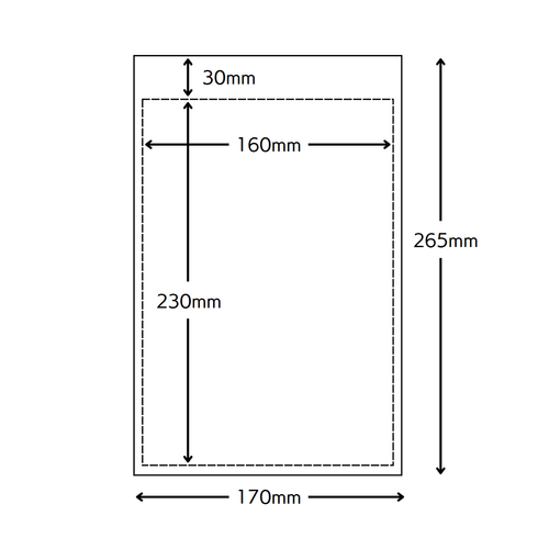 グラスパック 平袋 170mm幅の仕様