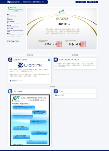 デジタル証明書の例