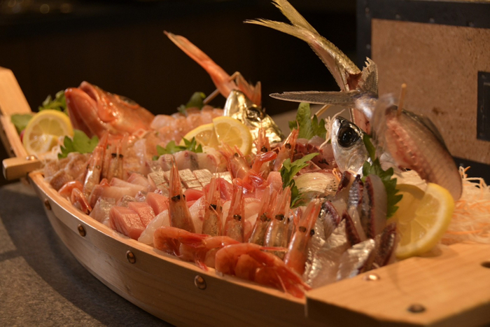 新鮮魚介のお造りの逸品