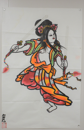 見送り絵 ※茂森新町ねぷた同好会(約)縦129センチ&times;横85センチ