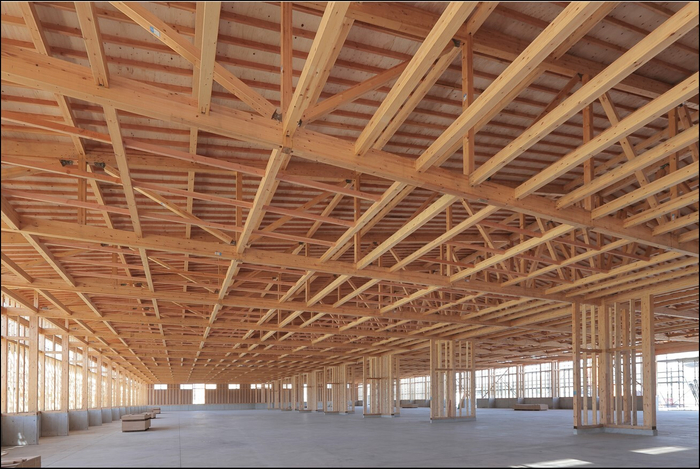 丹波篠山工場(木造建築／2022年建設時撮影)