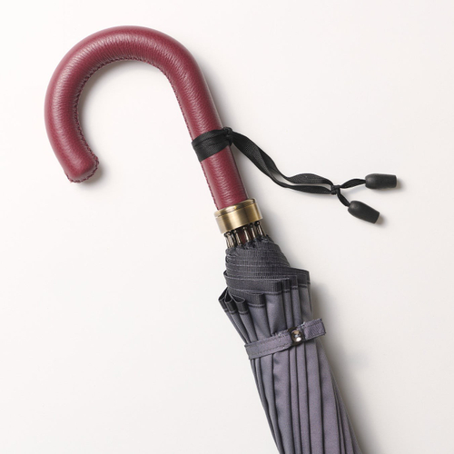 ボルドー&times;メンズ雨傘「エクシヴ-シルバーグレイ」