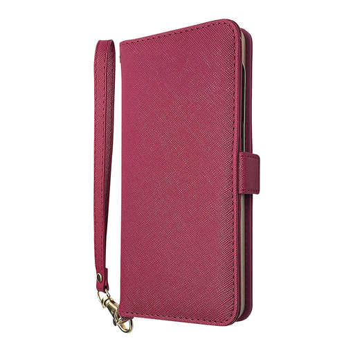 ハンドストラップ付き手帳ケース マゼンタ