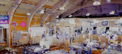 3Dモデル：建物の内部に入り込んで見る(スカイプラザ)