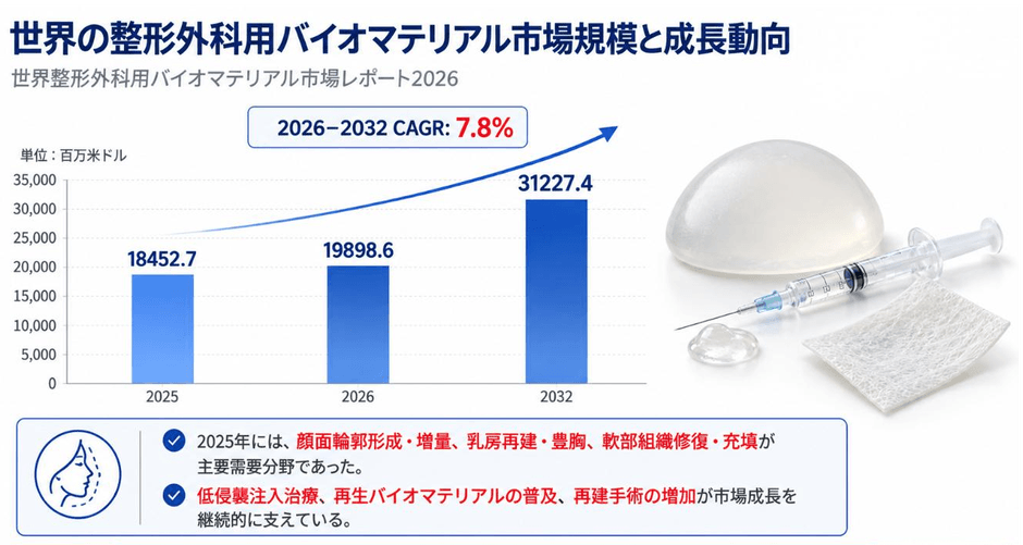 図:世界の整形外科用バイオマテリアル市場規模と成長動向
