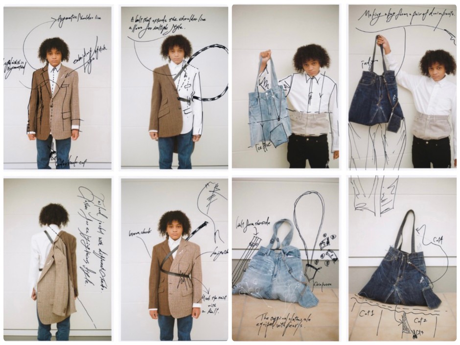 Re:asymmetly jacket / Re:denim bag&pouch