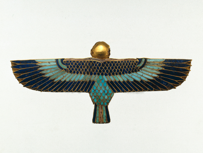 《人頭の鳥で表されるバーの護符》おそらく前305~前30年 ブルックリン博物館蔵 Photo:Brooklyn Museum
