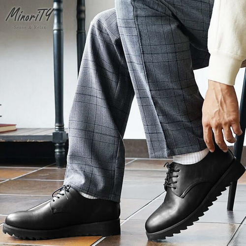 MinoriTY ORIGINAL シャークソール厚底プレーントゥダービーシューズ