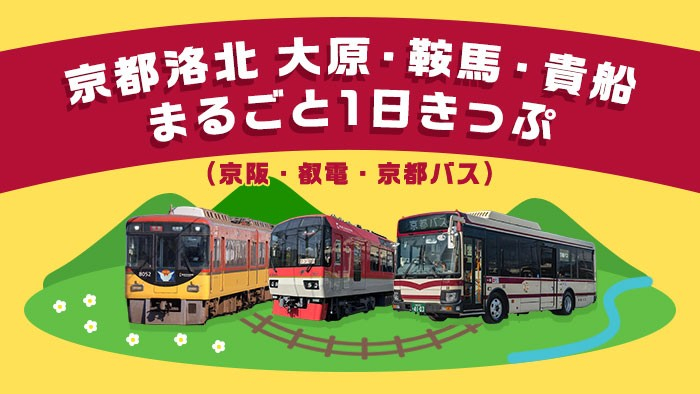 「京都洛北 大原・鞍馬・貴船まるごと1日きっぷ（京阪・叡電・京都バス）」スマホ画像
