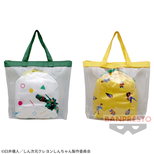 ▲しん次元!クレヨンしんちゃん 巾着付きクリアトートバック