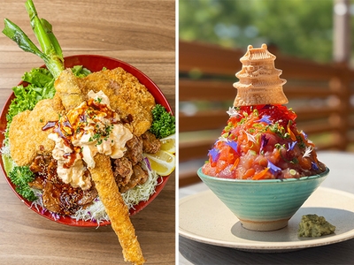 「里の大山 デカ盛りおがわ丼」6,050円/「仙元山頂上丼」1,980円