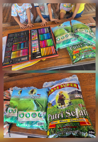 お米と画材の寄付