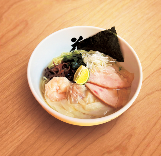 【酒田ラーメン 花鳥風月】「かぼすと貝出汁ワンタンメン(塩)】
