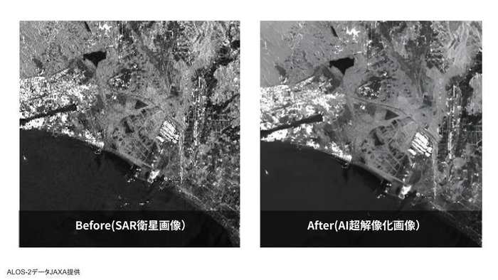 SAR衛星画像のAI超解像度化