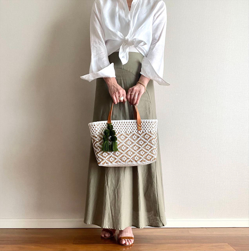 ダイヤ柄ワイドM ホワイト&times;ゴールド