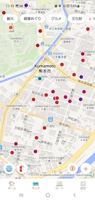 地図上の観光スポット