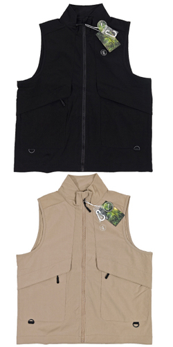 アウトドアベスト『遊楽 -yura-』速乾 大判ポケット・カラビナ付き色展開