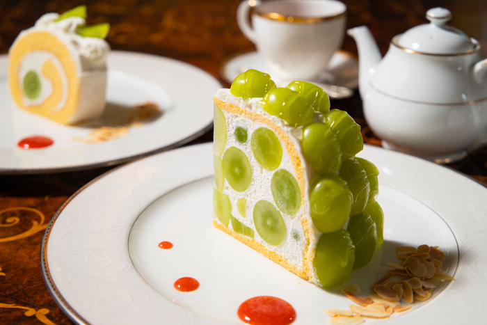 ▲&rdquo;海の舎&rdquo;で大人気のマスカットを使用した「ズコットケーキ」