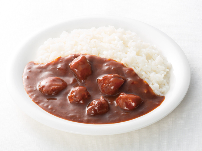 高たんぱく質チキンカレー 盛り付け例