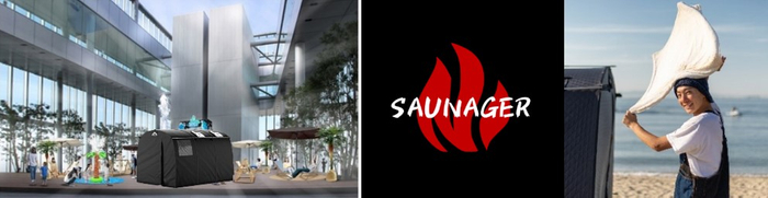 Highest Saunaエリア(イメージ)(左)、サウネイジャー/近畿大学 谷 勇紀さん(右)